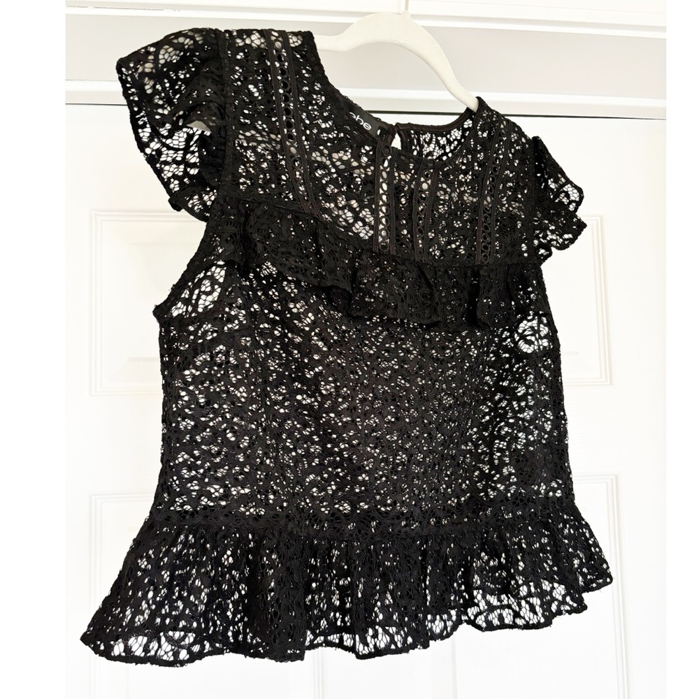 NWT bebe Black Lace Crop Top Size Medium